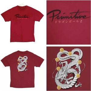 Dragon Ball Z x Primitive Skate Shenron T-shirt Mens Size L Red Graphic Tee